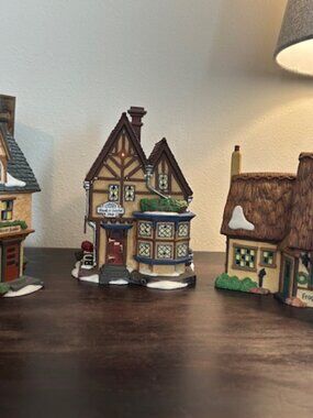 Dept 56 Trio of Buildings along with accessories.  PLEASE SEE THE DESCRIPTION.